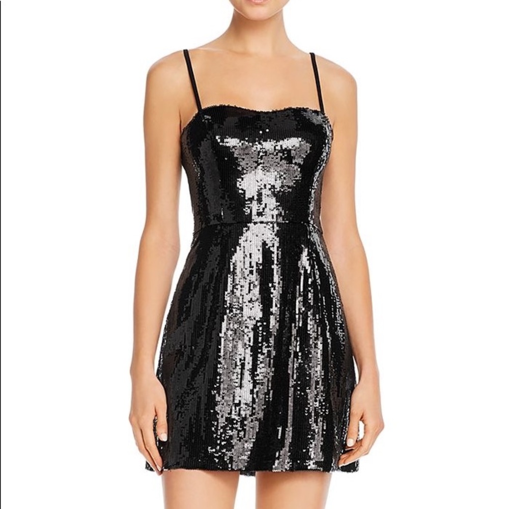 French Connection Black Sequin Dress